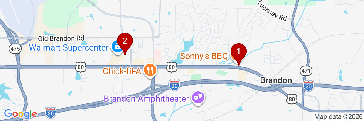 Map showing facility locations
